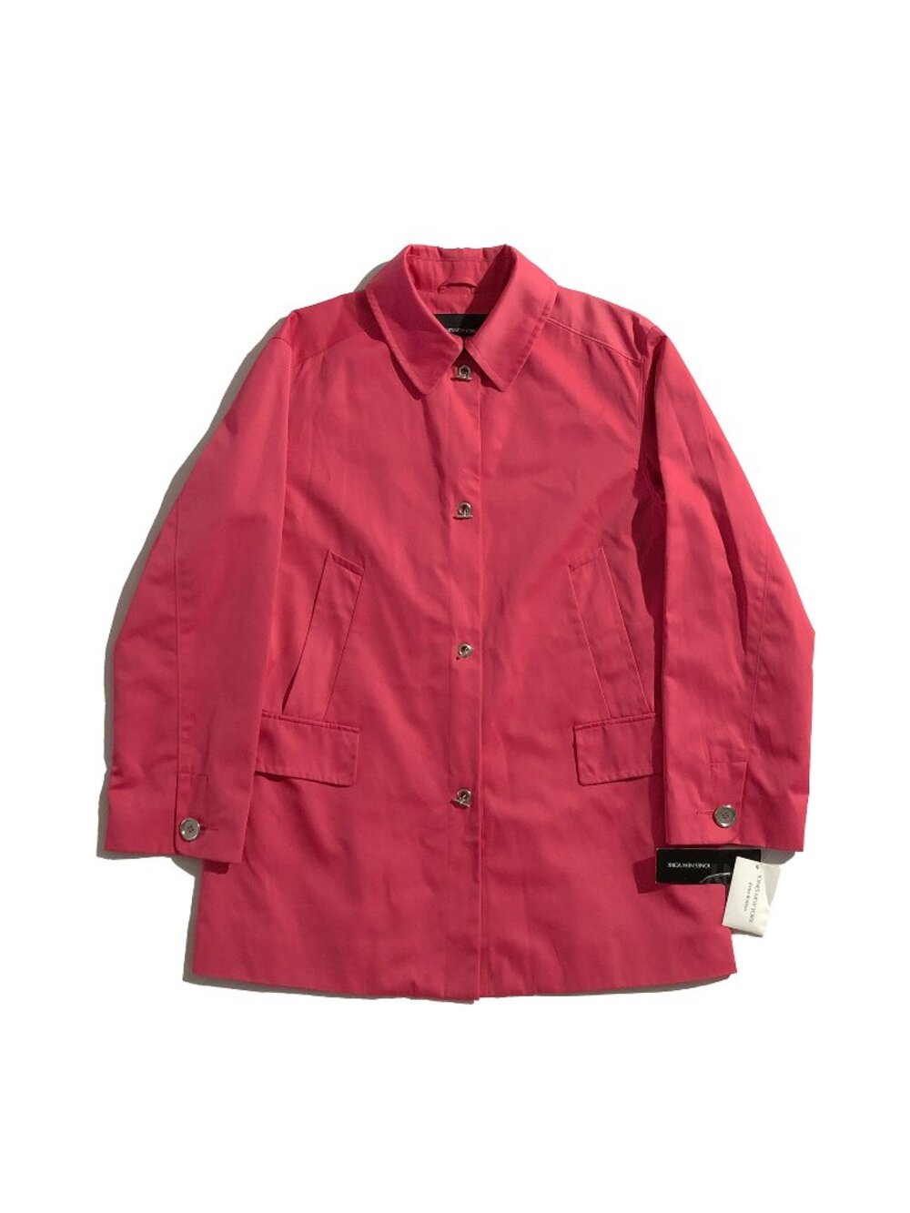 NWT Jones New York Raincoat Womens Size M Cherry Pink Trench Coat MSRP $115